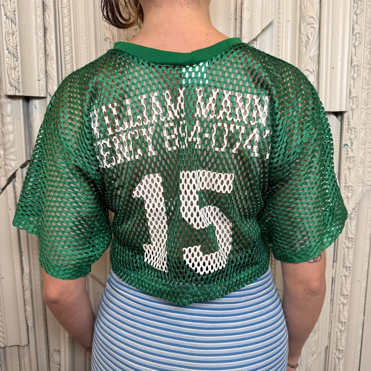 Fab Knit vintage green cropped jersey