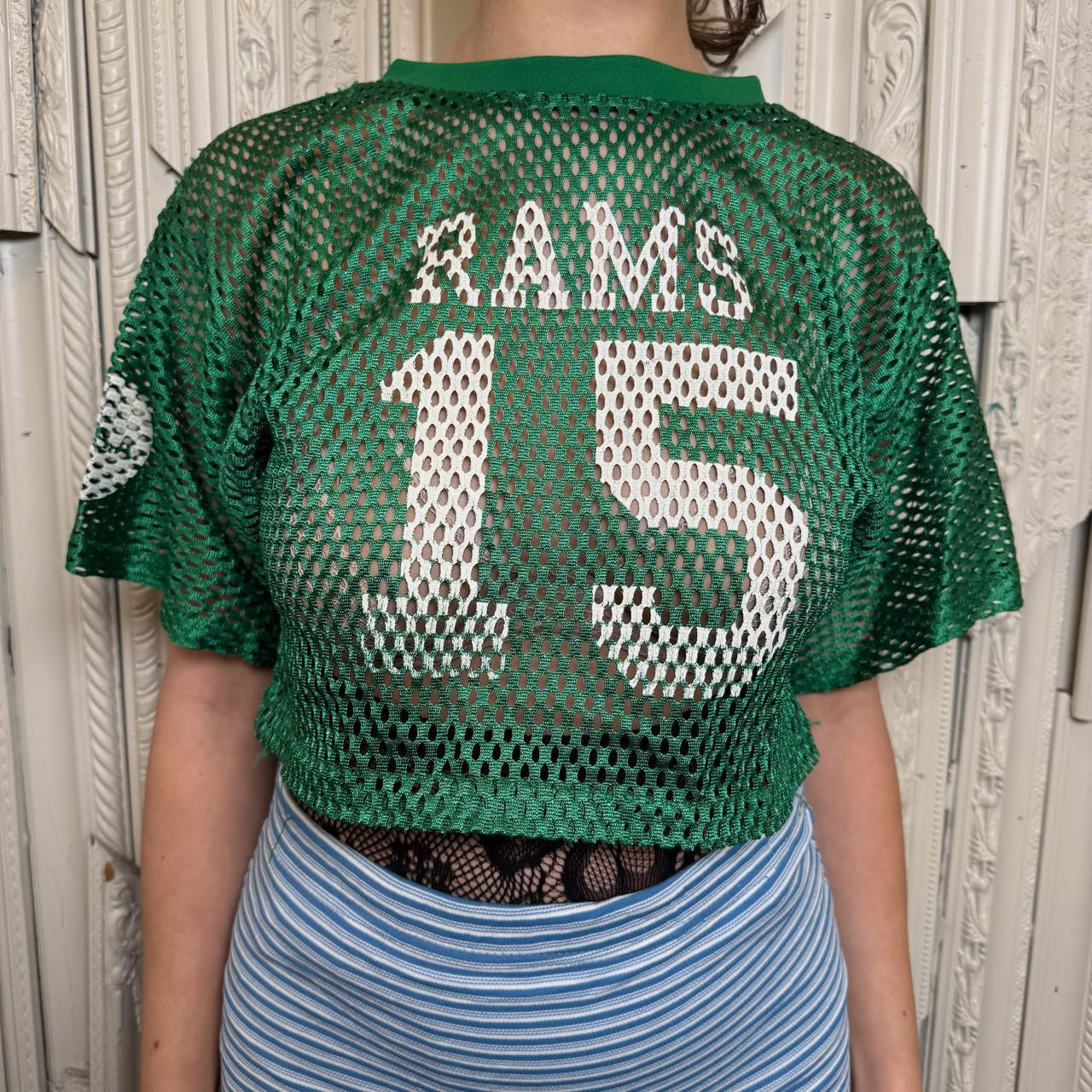 Fab Knit vintage green cropped jersey