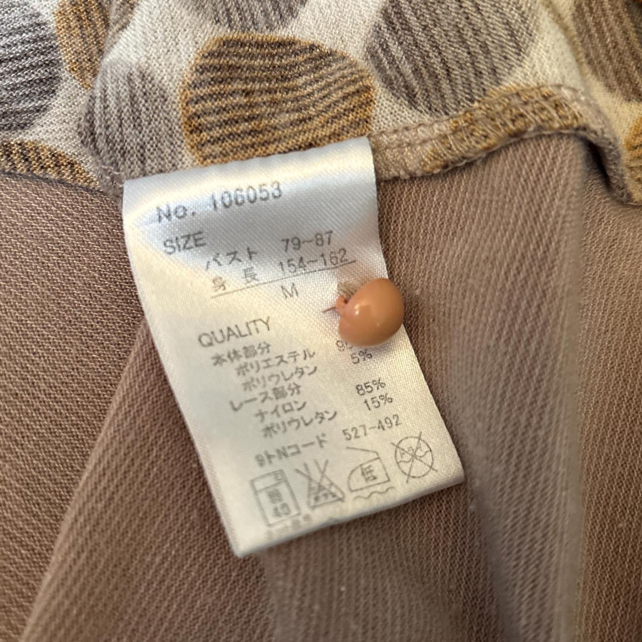 Rouquine khaki and orange mod print long sleeve tee