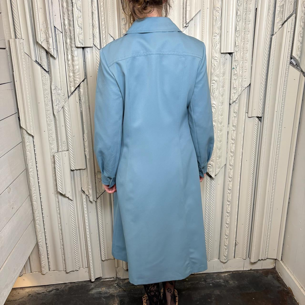 Forecaster of Boston 60s Union made baby blue button down trench coat