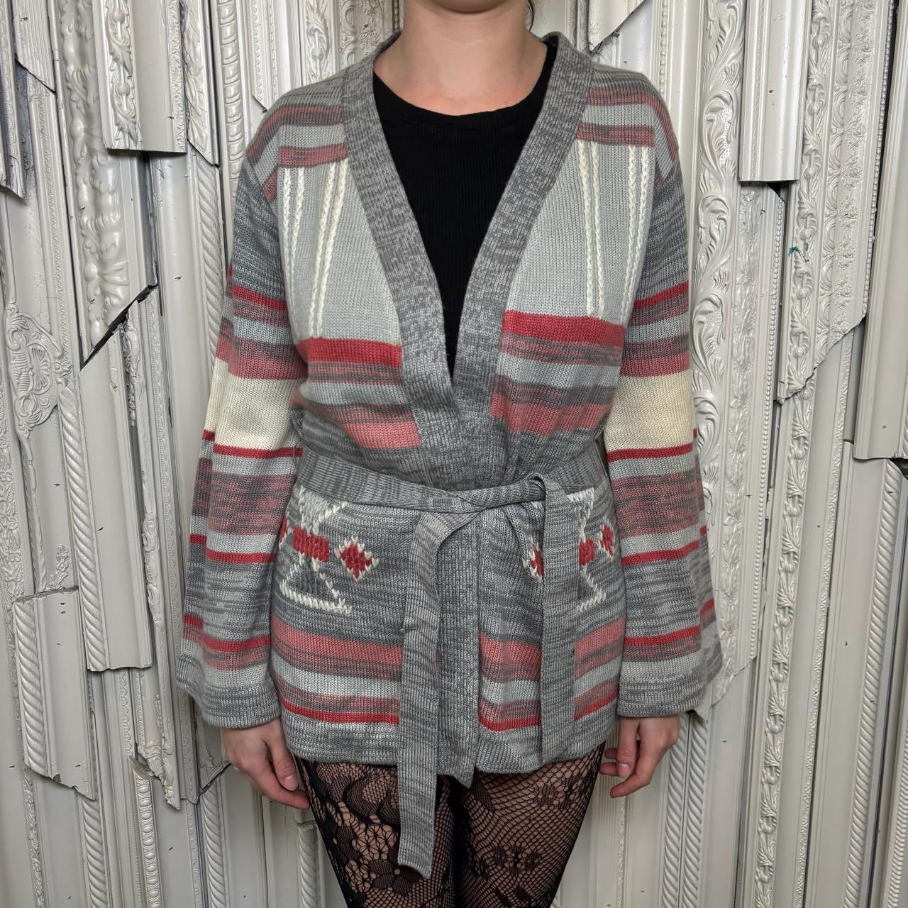 Heidi 100% acrylic knit “aztec” print sweater