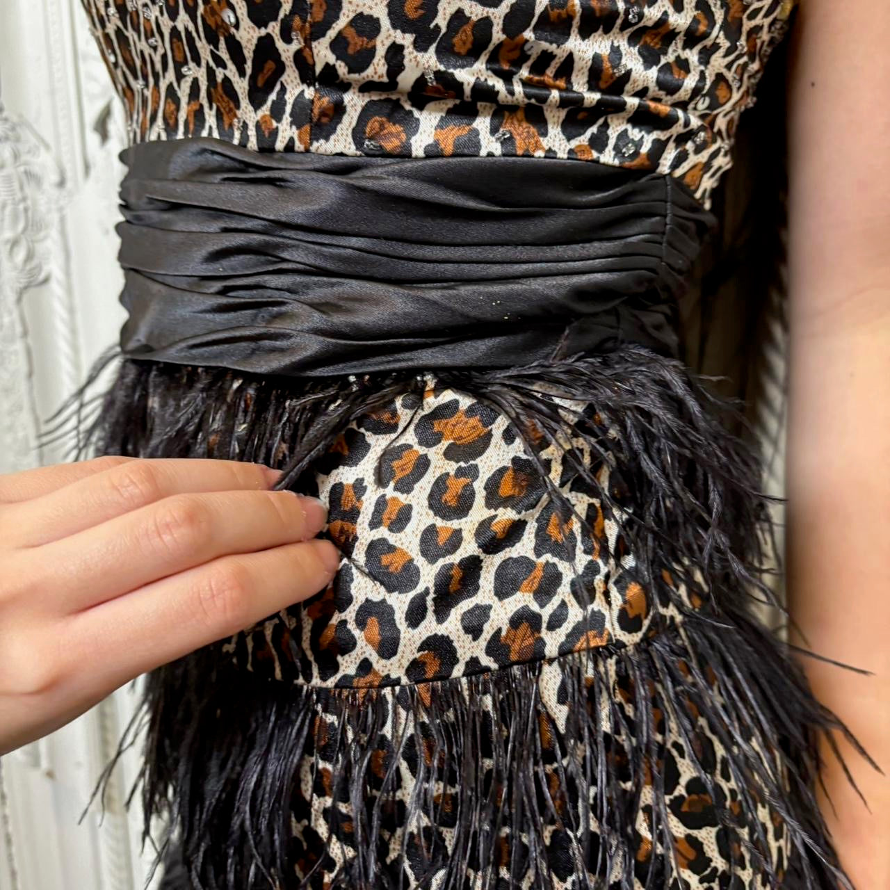 Partytime vintage cheetah print strapless mini dress