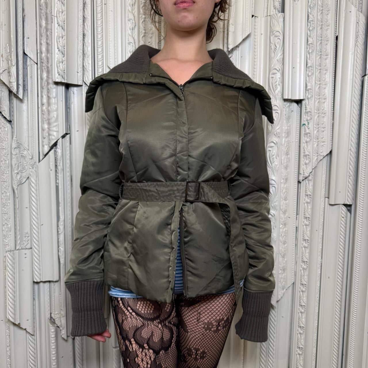 Canal Concept polyester army green puffer jacket