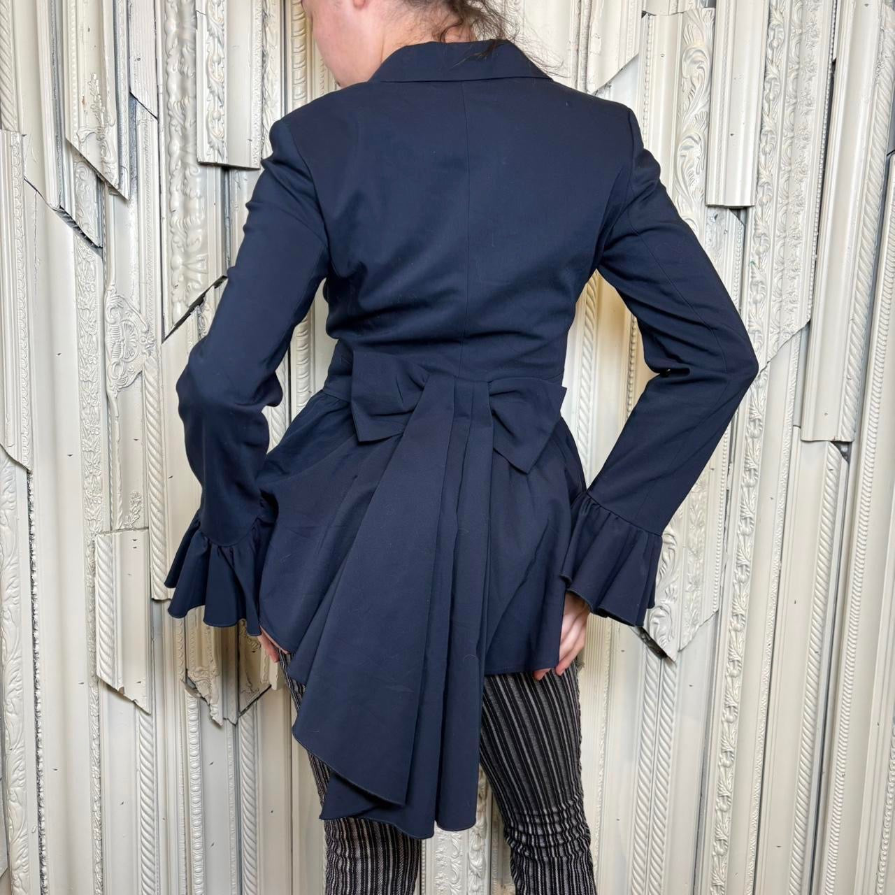 Isabel navy blue peplum style double breasted jacket