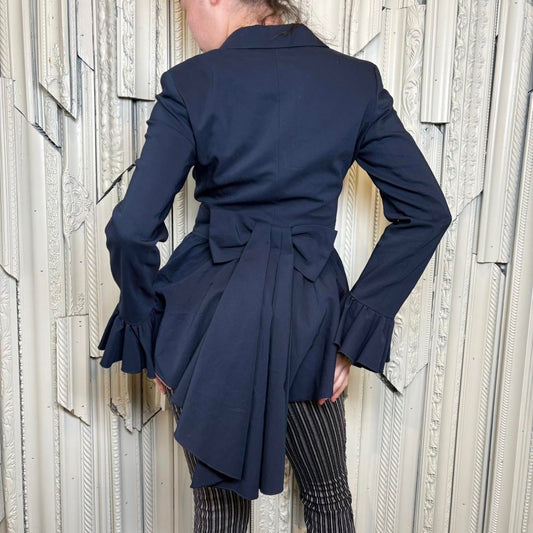 Isabel navy blue peplum style double breasted jacket