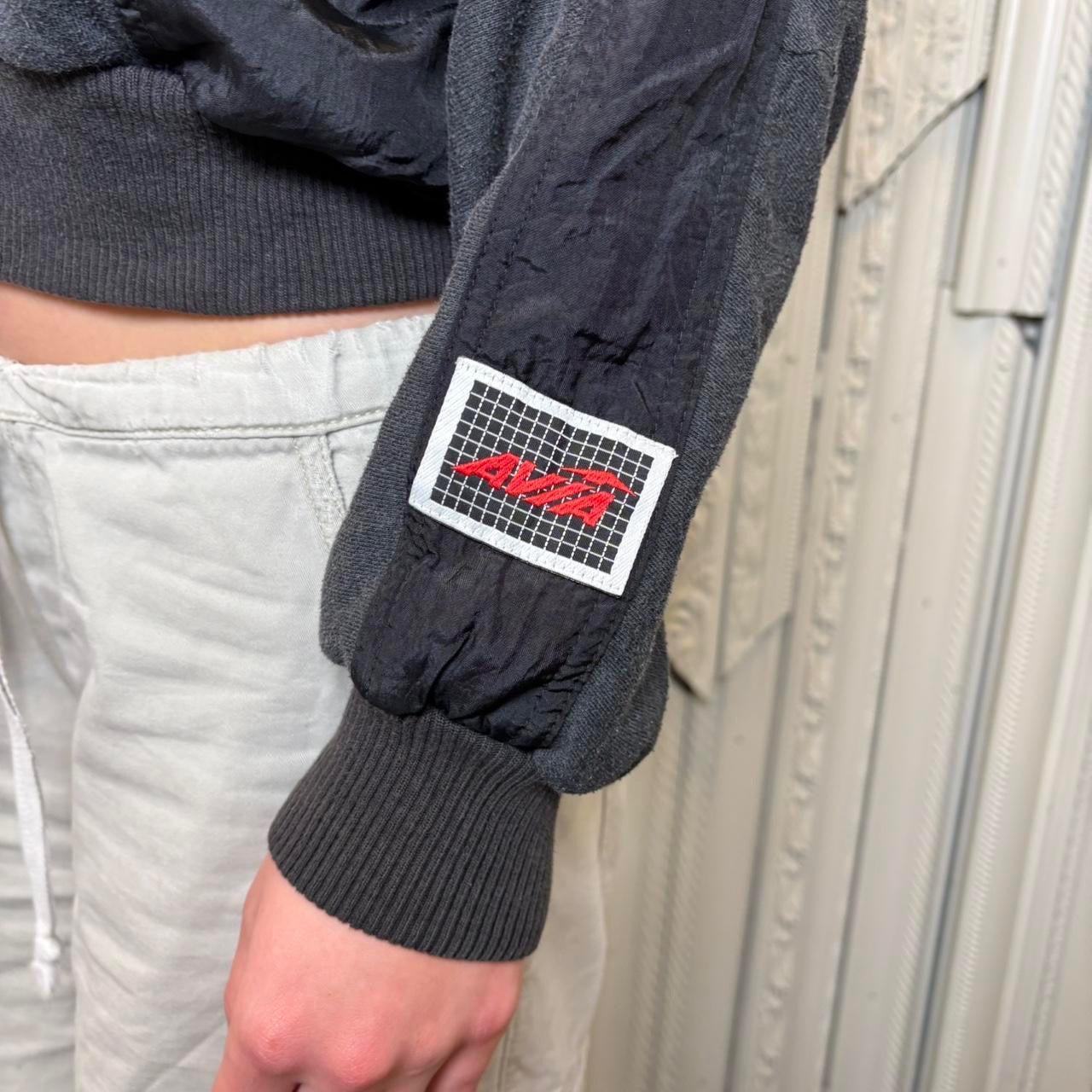 Avia 80s grey and black paneled crewneck