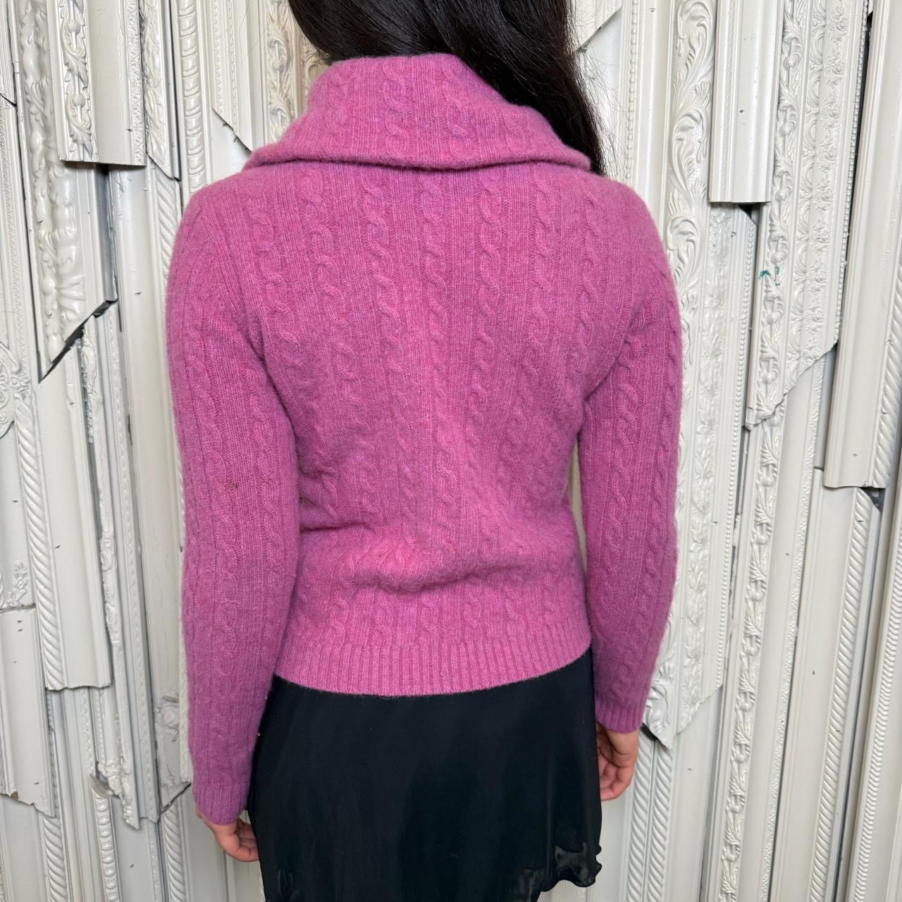 Lauren Ralph Lauren petite wool and angora rabbit purple knit sweater