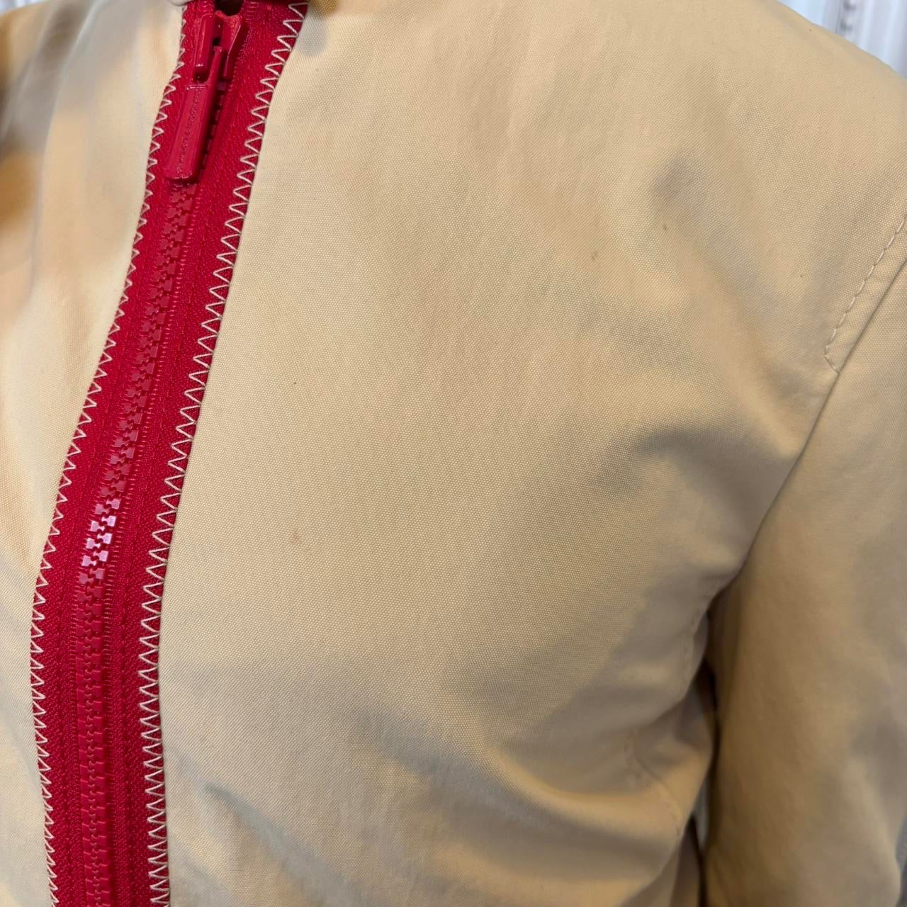 Moschino Cheap & Chic khaki and red double zipper moto style jacket