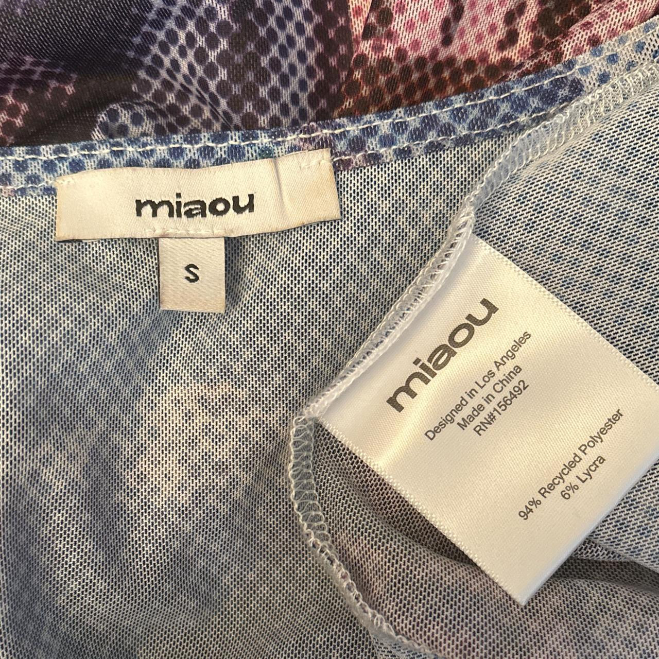Miaou ginger style mesh mini dress with blue halftone graphics