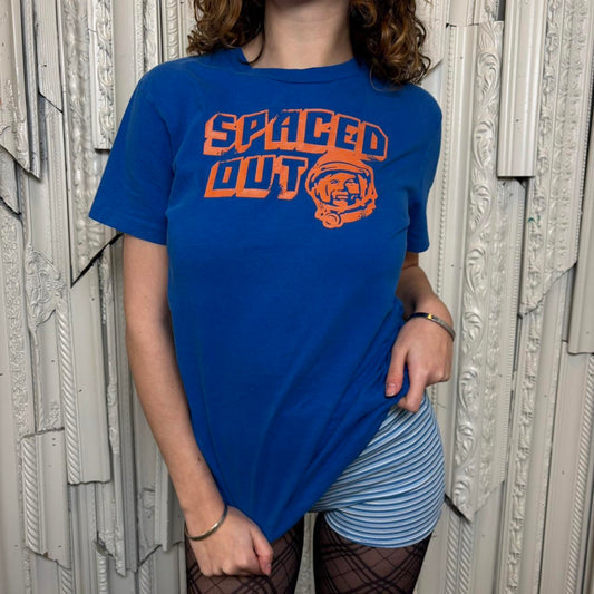 Hollister 100% cotton blue and orange “Spaced Out” tee