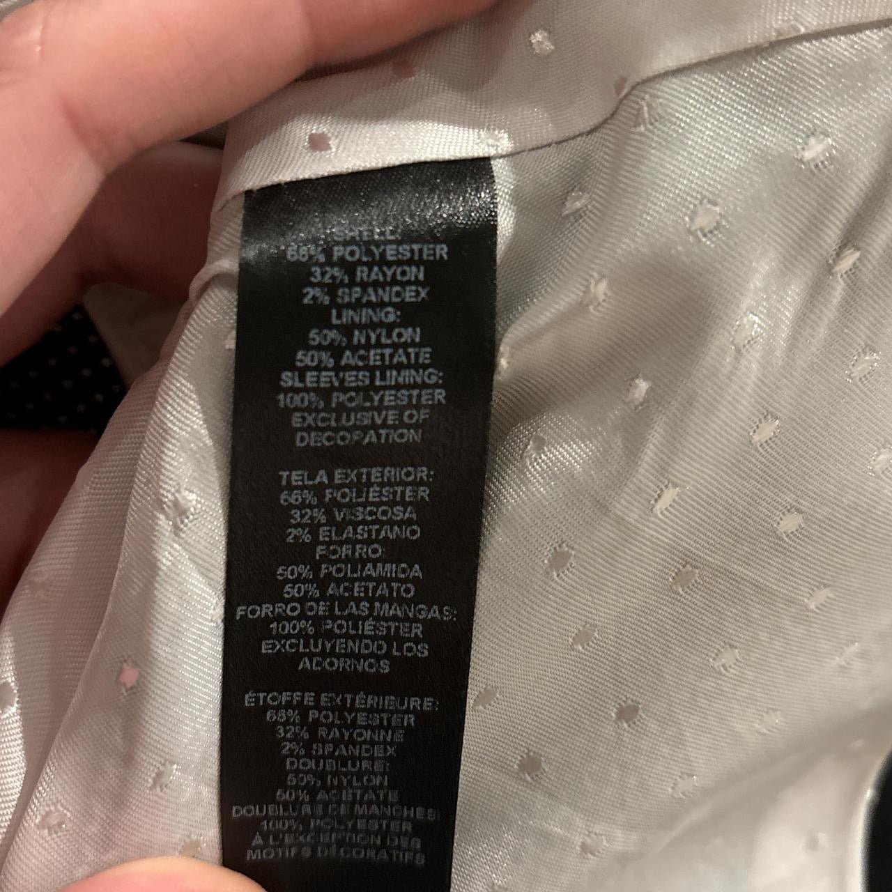 White House Black Market black and white polka dot quarter sleeve blazer