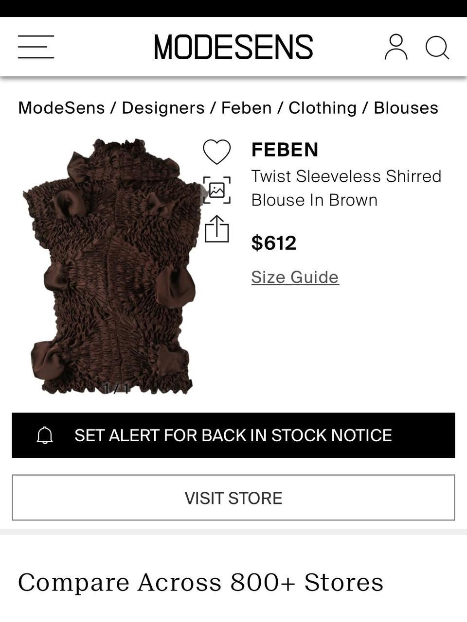Feben brown twist sleeveless shirred blouse in sleeveless blouse