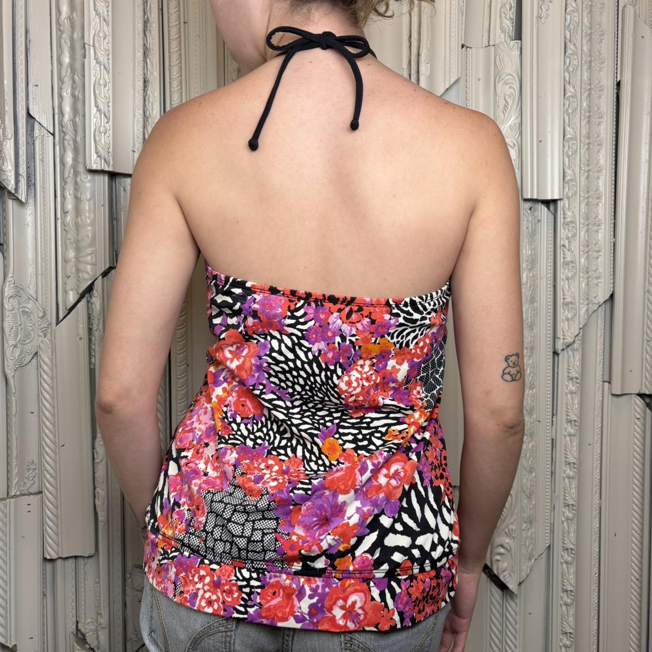 24th & Ocean multicolored and patterned tie neck halter tankini
