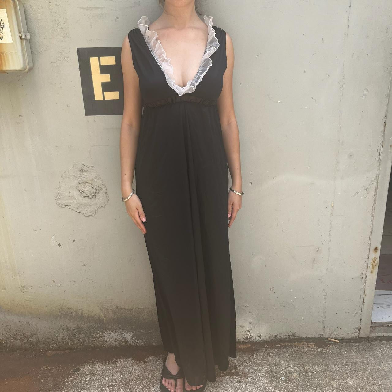 Vintage black lingerie maxi dress