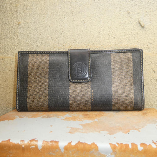 vintage Fendi dark brown & brown wallet