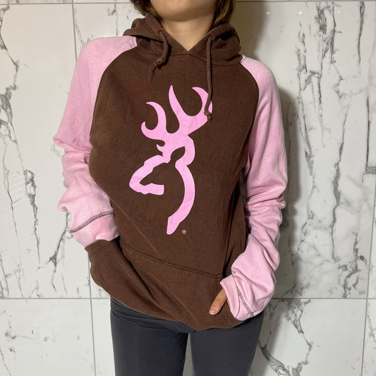 Browning brown and baby pink hoodie jacket