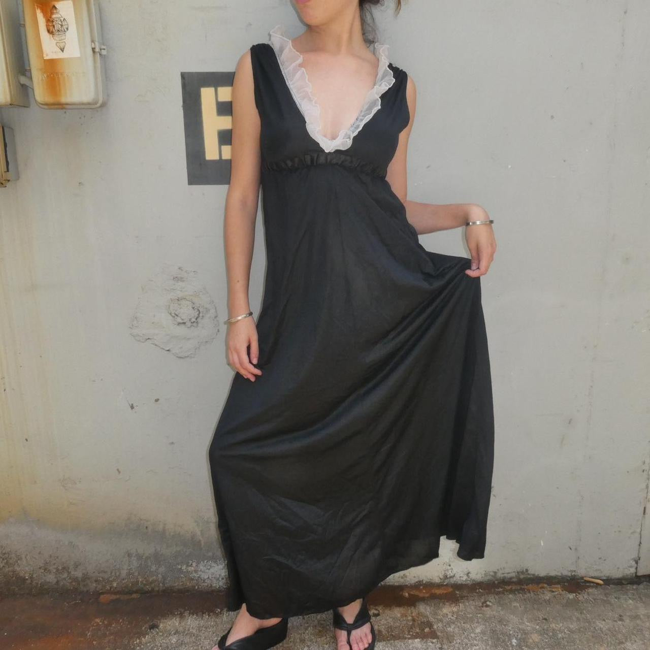 Vintage black lingerie maxi dress