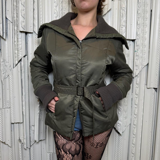 Canal Concept polyester army green puffer jacket