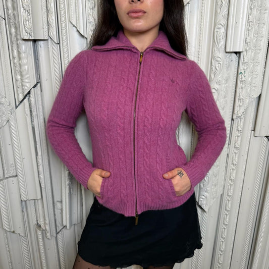 Lauren Ralph Lauren petite wool and angora rabbit purple knit sweater