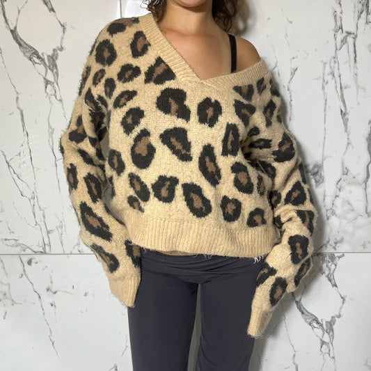 VS Pink tan leopard print sweater