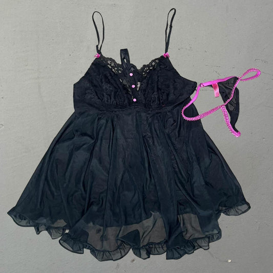 Betsey Johnson lingerie dress with matching thong