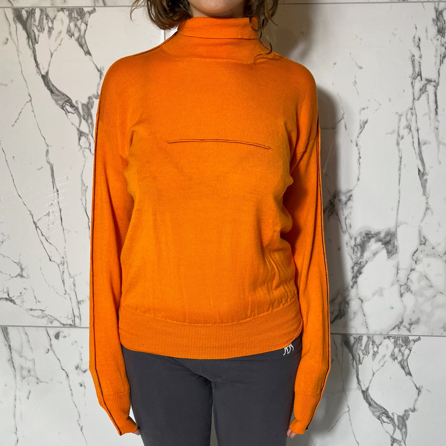 MM6 Maison Margiela orange turtleneck sweater