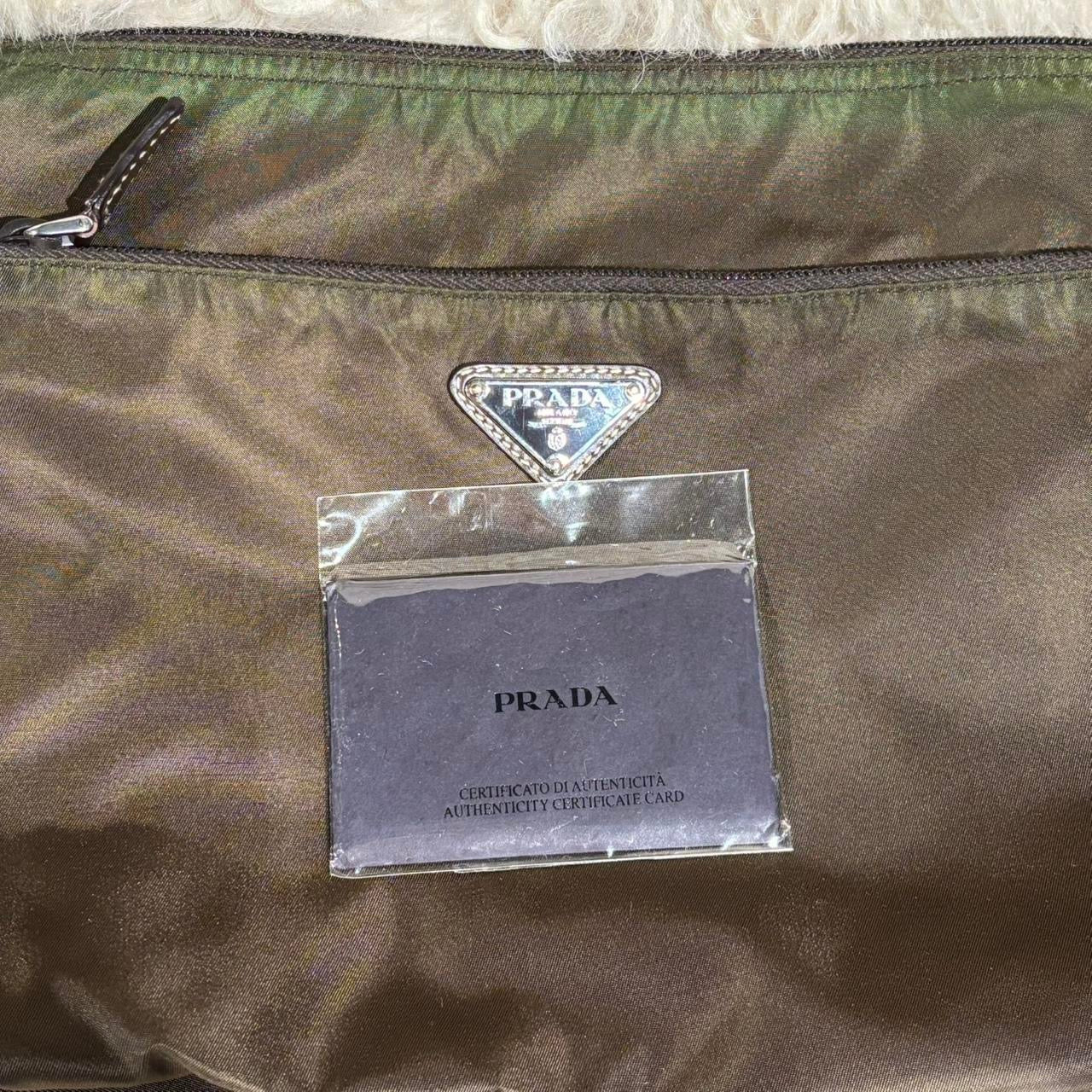 Prada green nylon crossbody bag with silver hardware