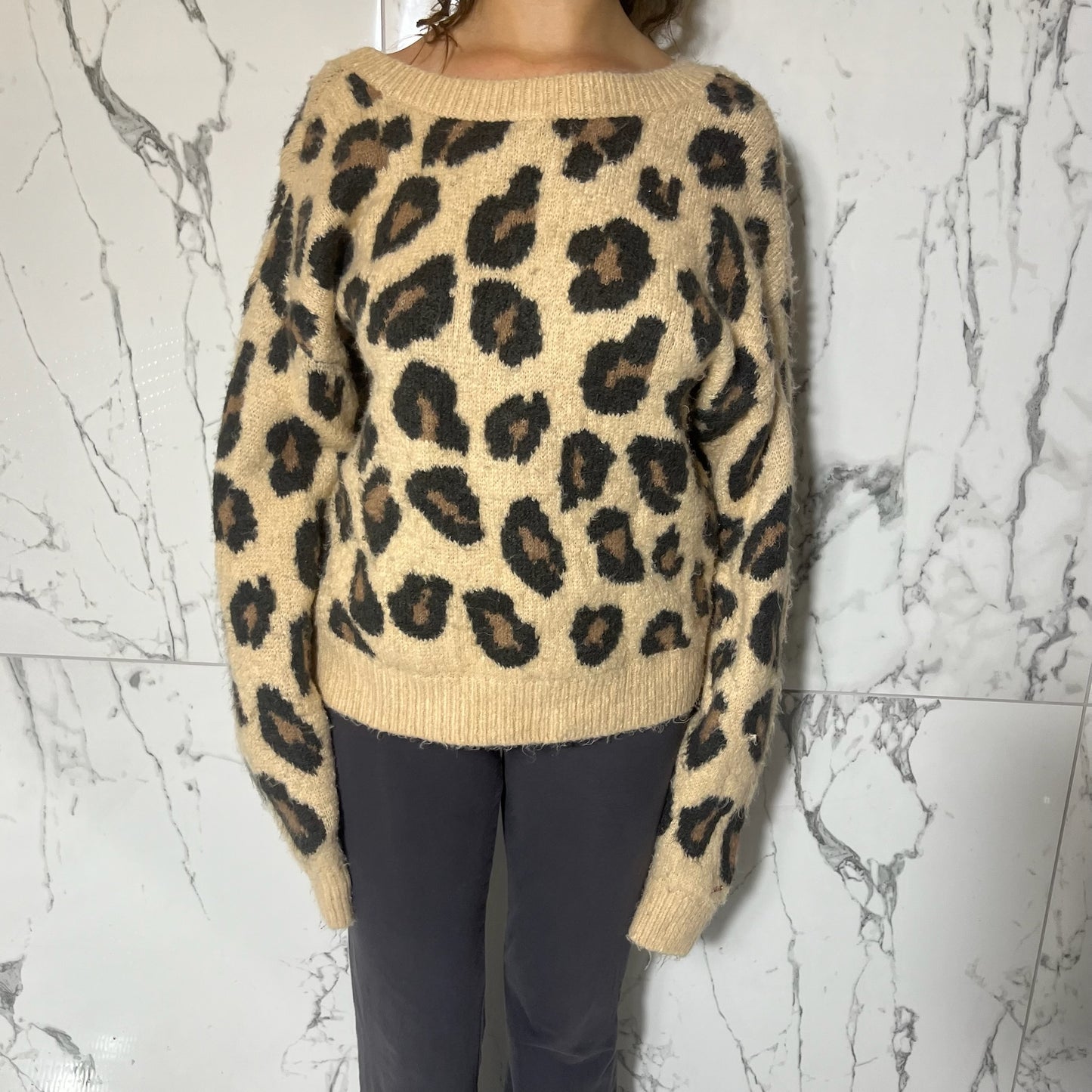 VS Pink tan leopard print sweater