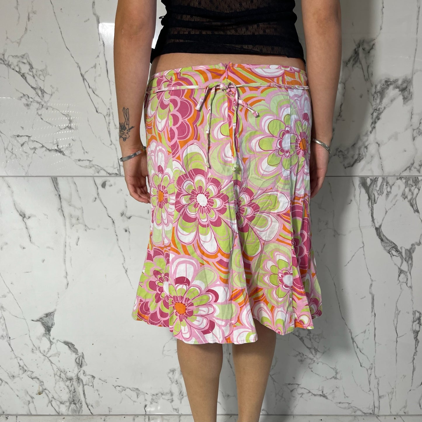 My Michelle multicolor floral print flowy midi skirt