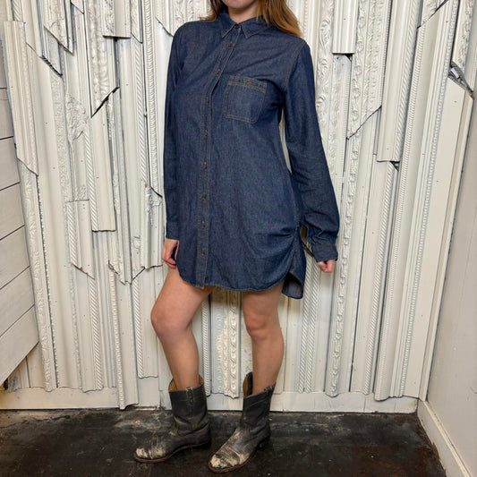 Sweet Rouge Japanese true blue denim long sleeve mini dress