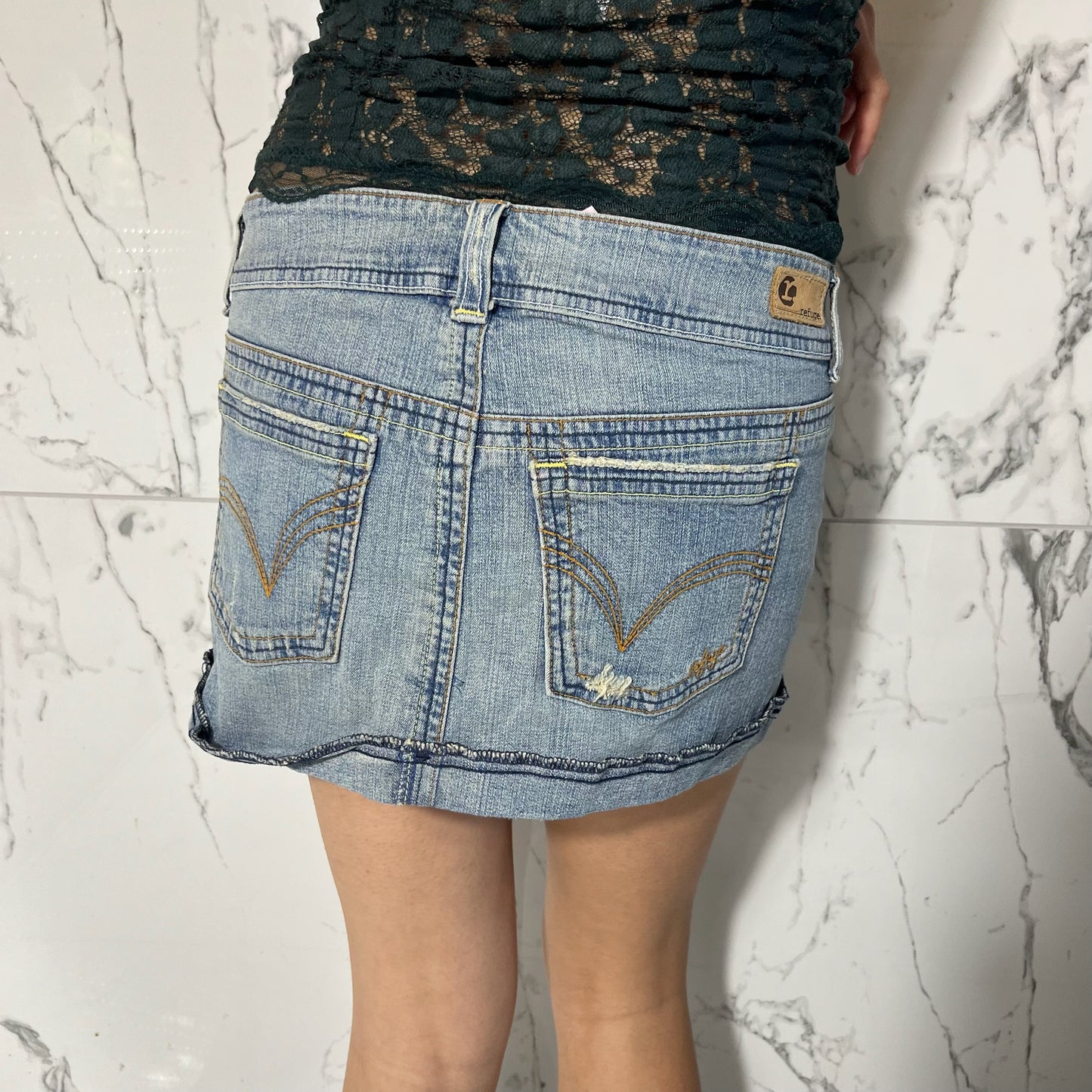 Refuge y2k denim mini skirt