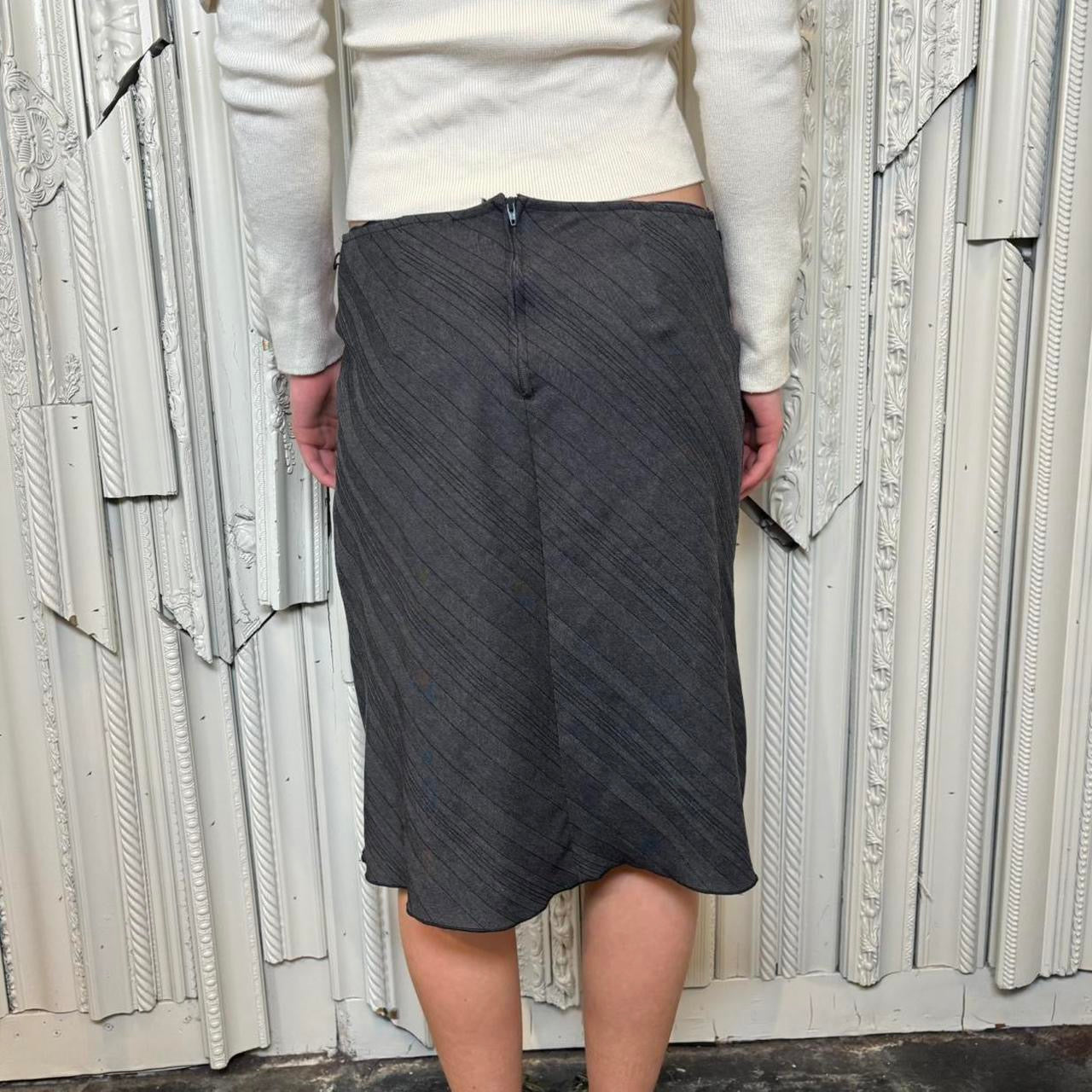 Soulmates grey and black diagonal striped knee length skirt