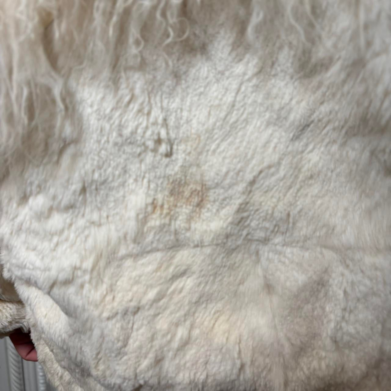 Vintage cream fur zip up coat