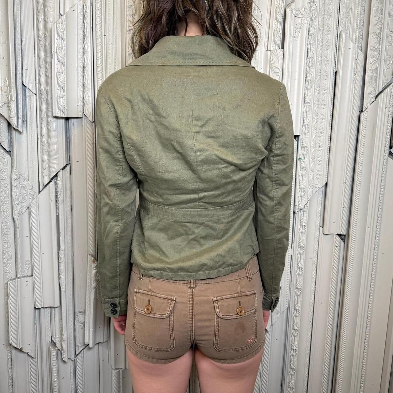 Mac and Jac army green collared zip up jacket